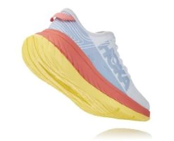 Hoka One One Carbon X Hardloopschoenen Wit/roze/geel Dames -Sportschoenenwinkel 1102887 ncln 003