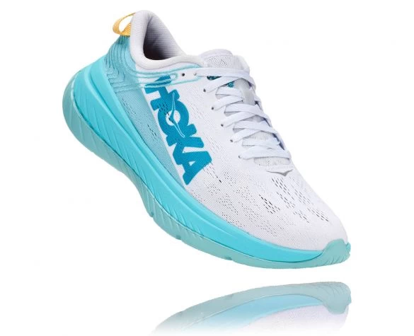 Hoka One One Carbon X Hardloopschoenen Cyaan/wit Dames 5 Hoka One One Carbon X Hardloopschoenen Cyaan/wit Dames - Afbeelding 3