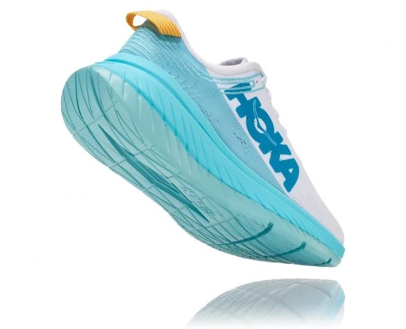 Hoka One One Carbon X Hardloopschoenen Cyaan/wit Dames 6 Hoka One One Carbon X Hardloopschoenen Cyaan/wit Dames - Afbeelding 4