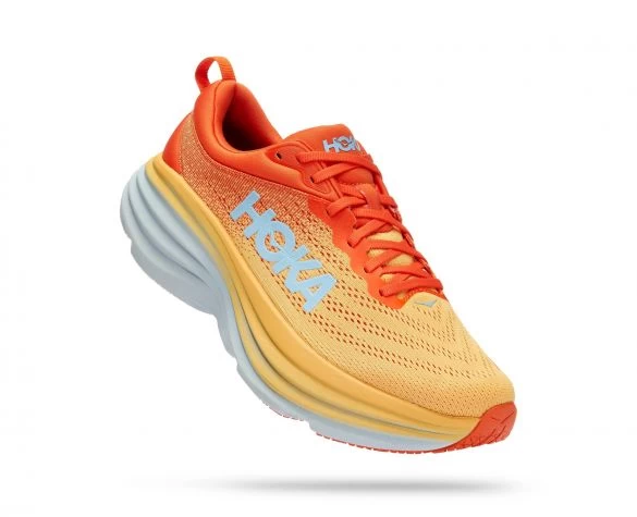 Hoka One One Hoka Bondi 8 Wide Hardloopschoenen Rood/geel Heren 3 Hoka One One Hoka Bondi 8 Wide Hardloopschoenen Rood/geel Heren