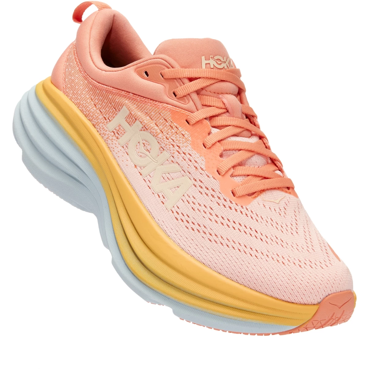Hoka Bondi 8 Hardloopschoenen Dames - Shell Coral / Peach Parfait 3 Hoka Bondi 8 Hardloopschoenen Dames - Shell Coral / Peach Parfait