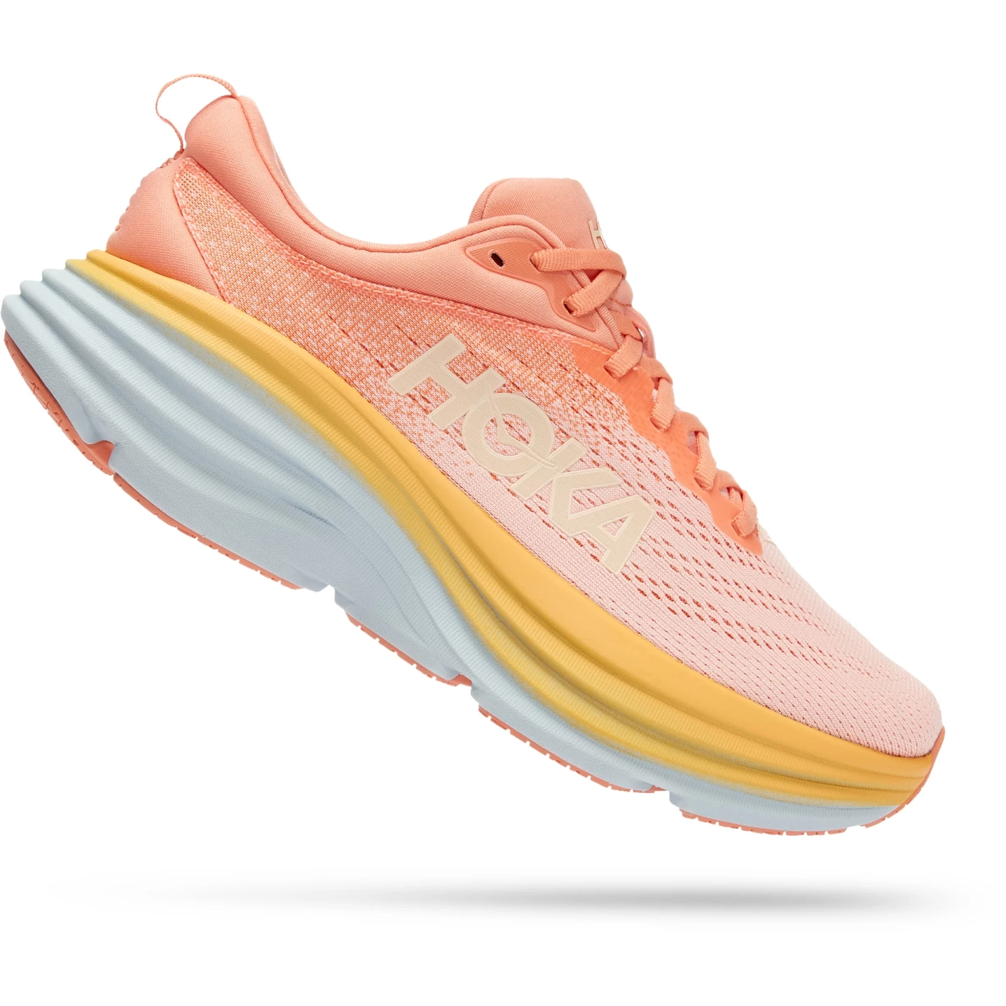 Hoka Bondi 8 Hardloopschoenen Dames - Shell Coral / Peach Parfait 5 Hoka Bondi 8 Hardloopschoenen Dames - Shell Coral / Peach Parfait - Afbeelding 3