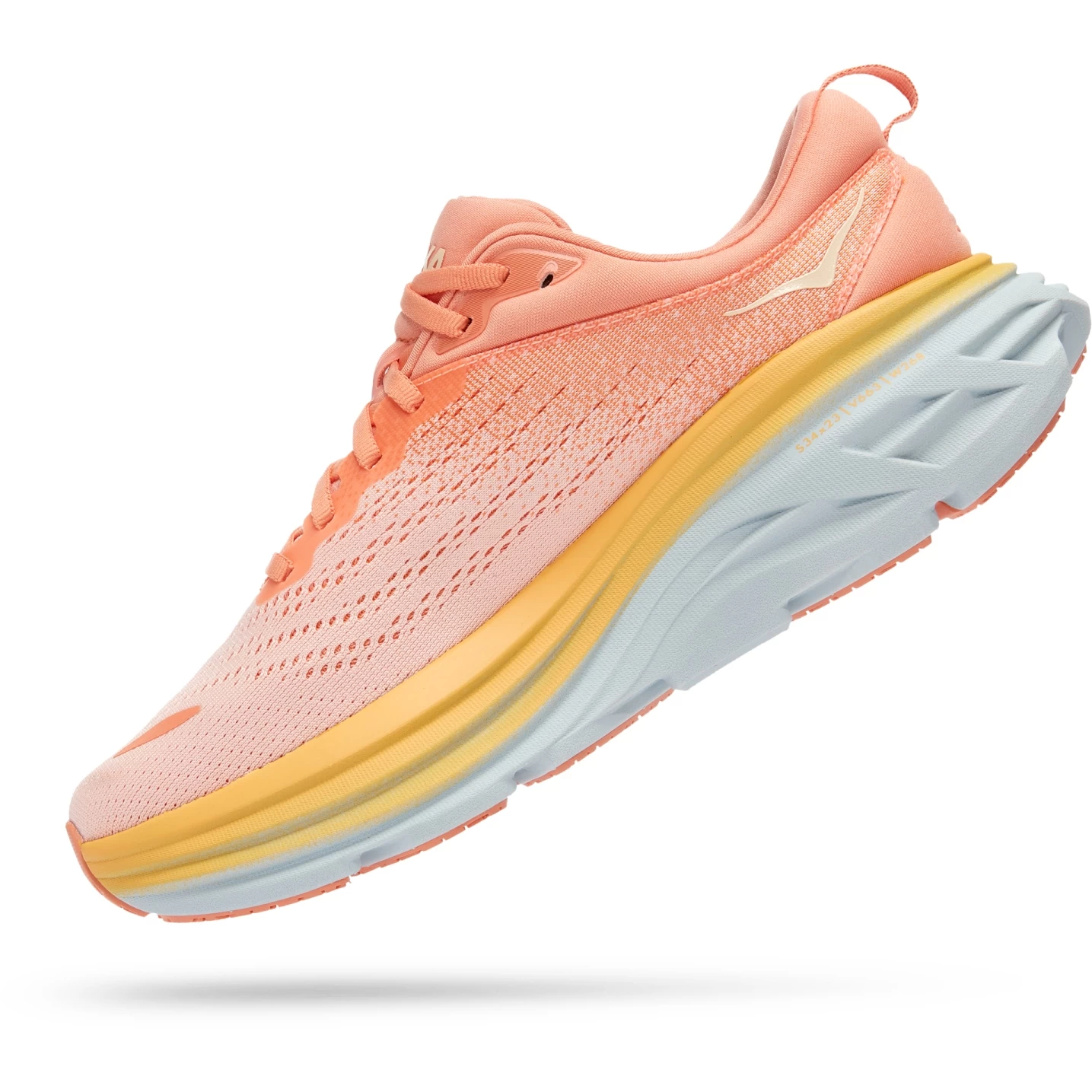 Hoka Bondi 8 Hardloopschoenen Dames - Shell Coral / Peach Parfait 6 Hoka Bondi 8 Hardloopschoenen Dames - Shell Coral / Peach Parfait - Afbeelding 4