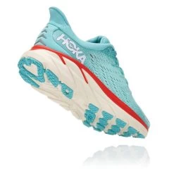 Hoka One One Clifton 8 Hardloopschoenen Blauw/rood Dames -Sportschoenenwinkel hoka dames clifton 8 1119394 aebl 003
