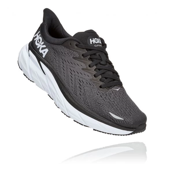 Hoka One One Clifton 8 Hardloopschoenen Zwart/wit Dames 4 Hoka One One Clifton 8 Hardloopschoenen Zwart/wit Dames - Afbeelding 2