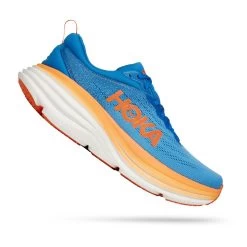 Hoka One One Hoka Bondi 8 Hardloopschoenen Blauw/oranje Heren