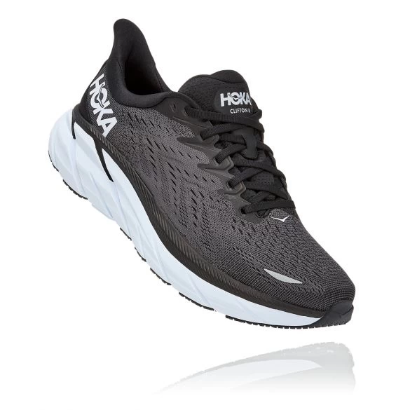 Hoka One One Clifton 8 Hardloopschoenen Zwart-wit Heren 4 Hoka One One Clifton 8 Hardloopschoenen Zwart-wit Heren - Afbeelding 2